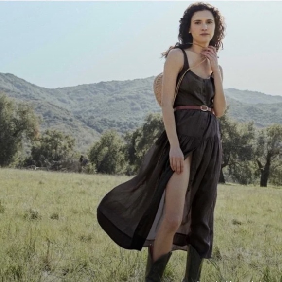 Doen Avalon Maxi Tank Dress in Black, Size Large - Picture 1 of 6